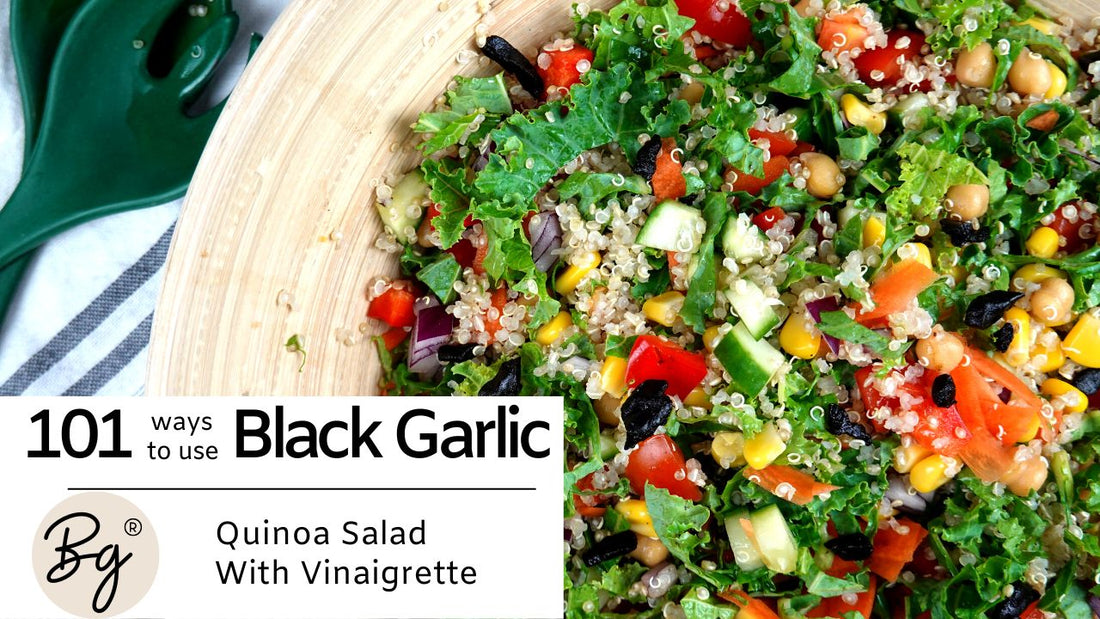 Black Garlic Vinaigrette Dressing with Quinoa Salad Recipe