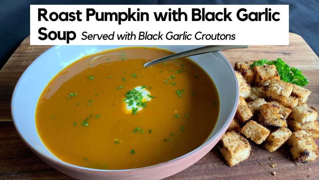 Roast Pumpkin Soup with Black Garlic Recipe