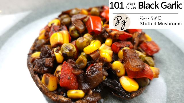 Black Garlic Stuffed Mushrooms