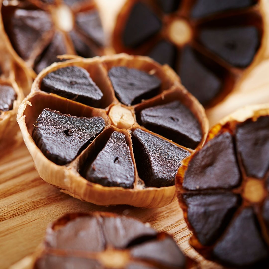 black garlic half