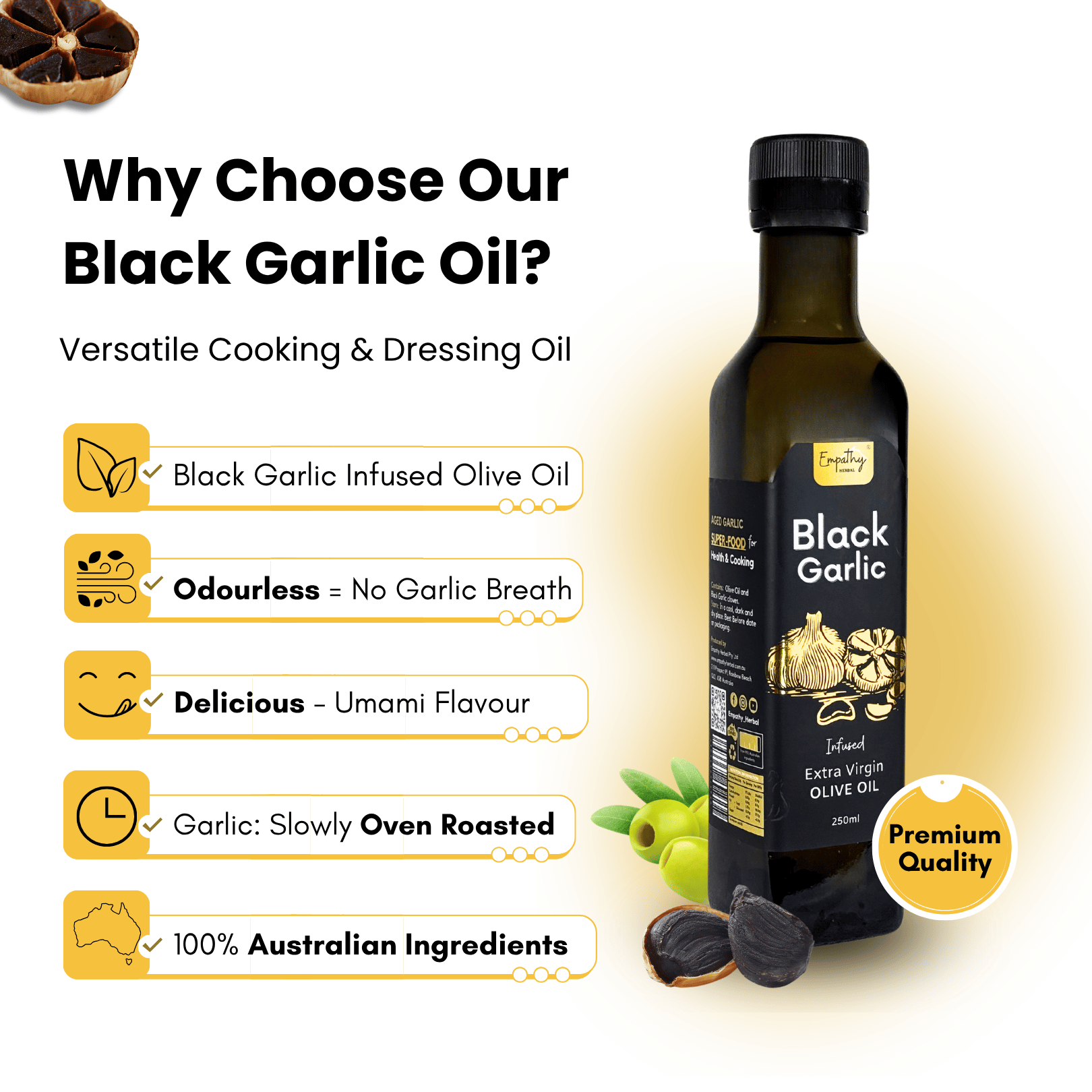 Black Garlic Infused Olive Oil