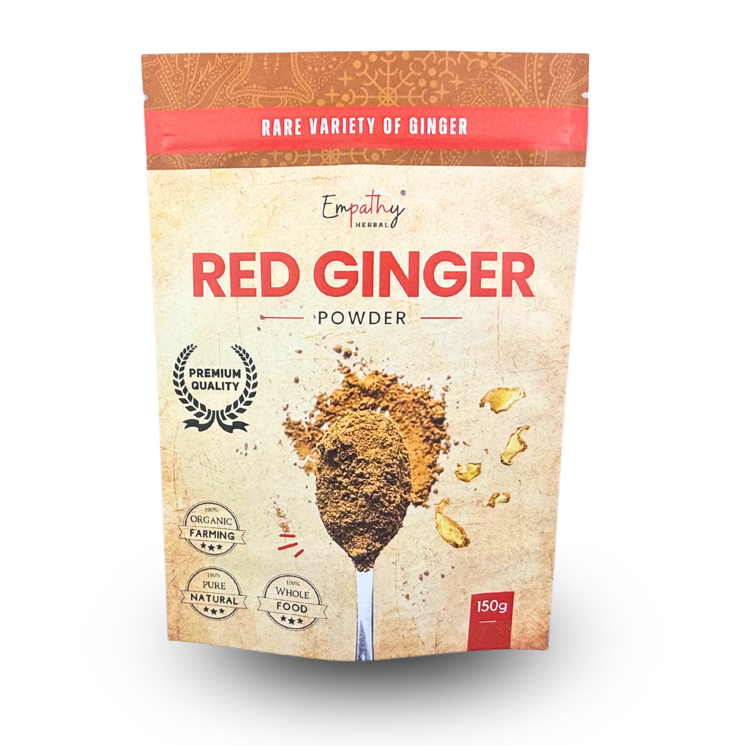 Package of Empathy Herbal Red Ginger Powder on a white background